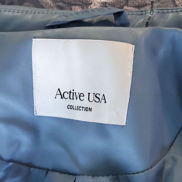 Active USA Vegan Belted Moto Jacket - Picture 13 of 15